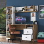 Hanah Home HA115 - 2642 Escritorio de Estudio Nogal y Blanco